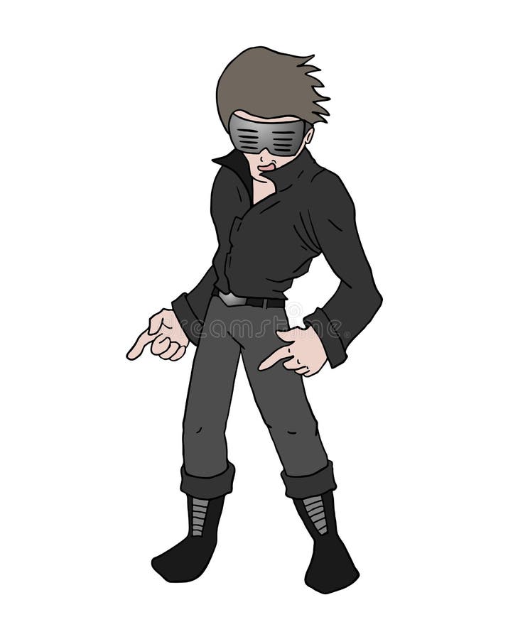 Cool kid draw stock illustration