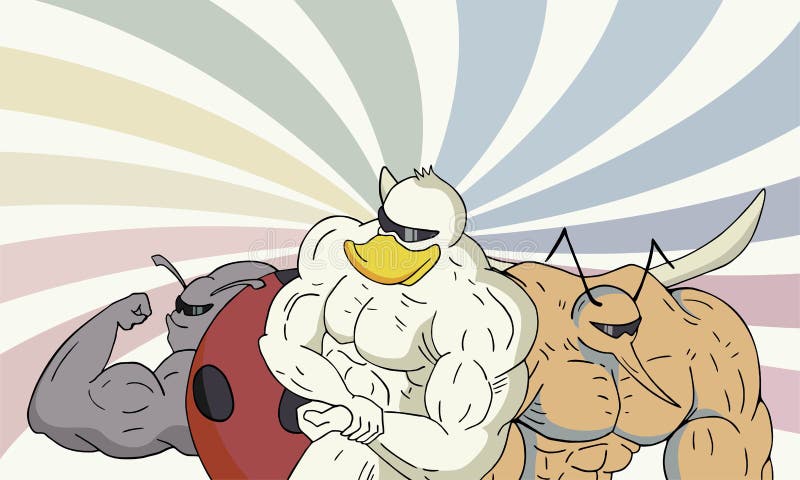 Cool muscle animals team stock illustration