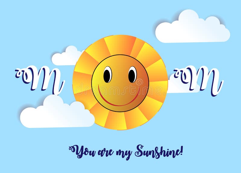 Creative design of a greeting card with a smiling sun