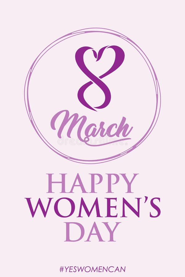 Creative design International Women Day vector with abstract letter 8 shaped love and face women stock illustration Creative design International Women Day vector with abstract letter 8 shaped love and face women stock illustration