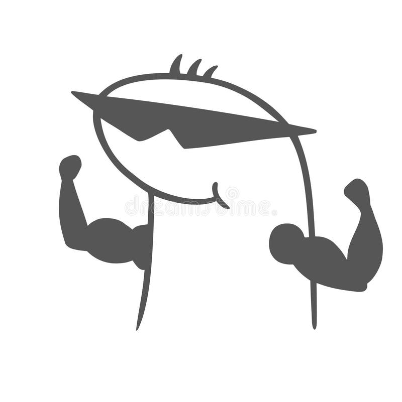 Muscle sunglasses cool vector illustration