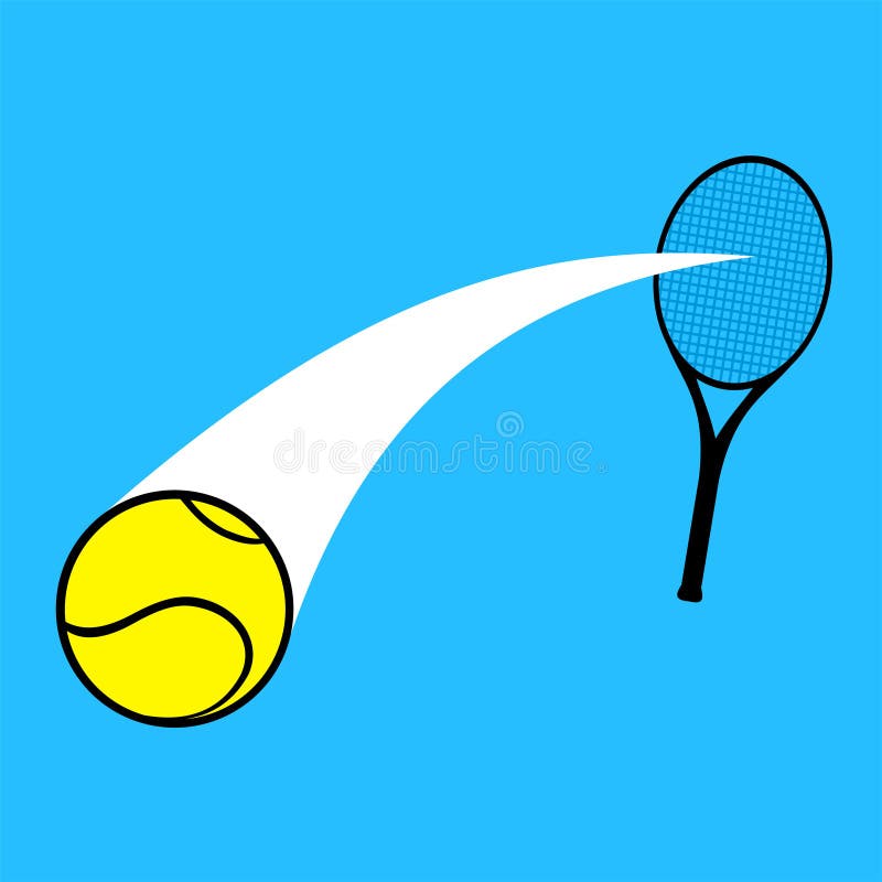 Tennis Racket Hitting A Ball Icon Stock Vector Illustration of illustration, icon 157329975