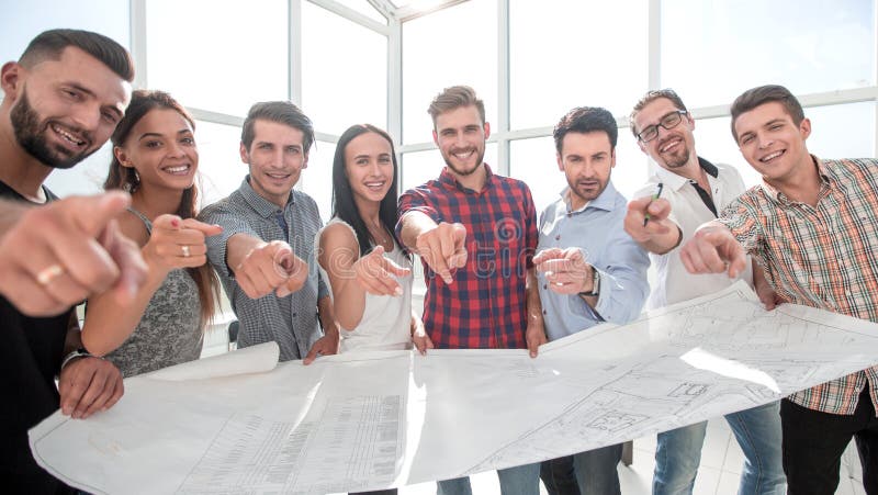 Creative design team, showing on you stock images