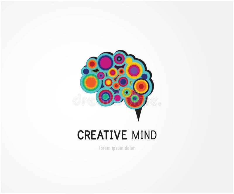 Creative, digital abstract colorful icon of human brain, mind, symbol vector illustration Creative, digital abstract colorful icon of human brain, mind, symbol vector illustration
