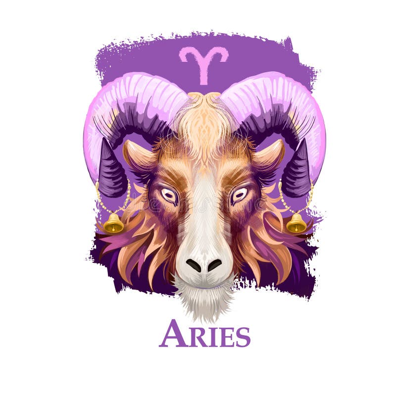 Aries - fire zodiac sign stock illustration. Illustration of icon - 8734332