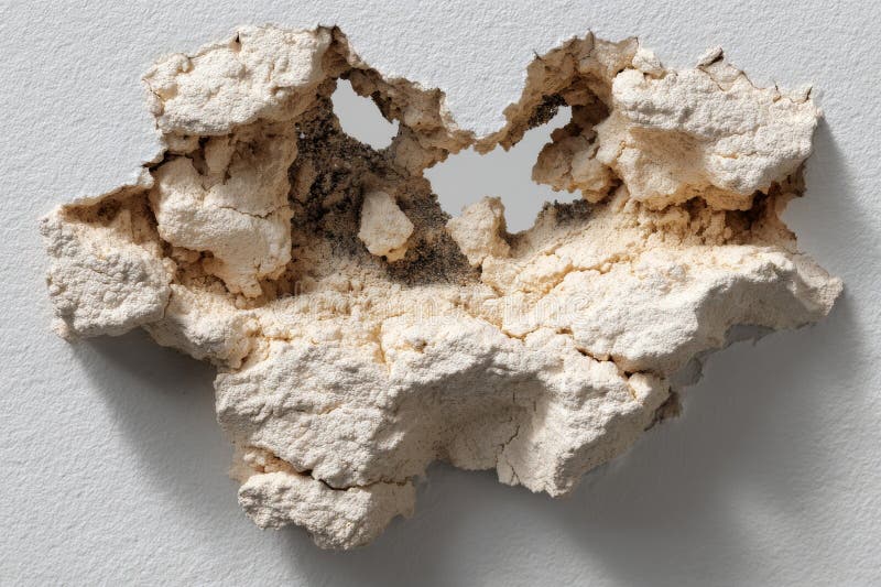 A creative display featuring torn cardboard with a shaped hole that exposes a smooth surface underneath royalty free stock photography