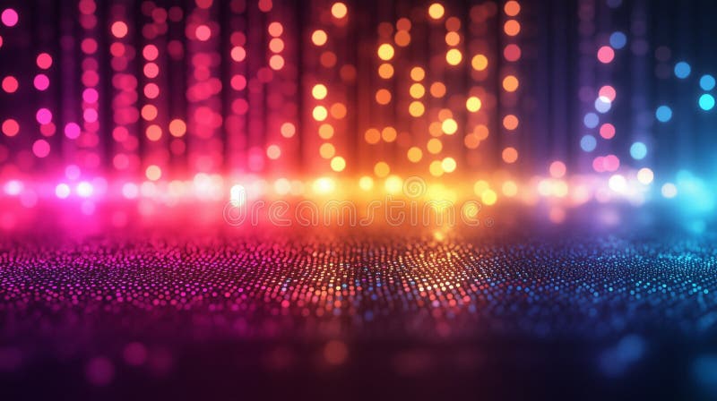 A creative display of letters formed with bright, colorful dots against a dark backdrop stock photography