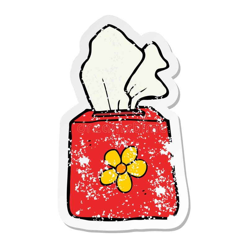 Tissue Box Objects Cute Cartoon Sticker Stick Icon Decal Label Drawing