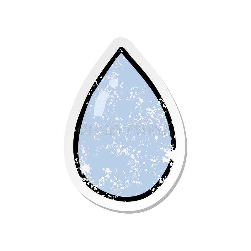 Water Drip Droplet Raindrop Rain Cute Cartoon Sticker Stick Icon Decal Label Drawing Illustration Retro Doodle Freehand Free Hand Drawn Quirky Art Artwork Funny Character Stock Illustrations 2 Water Drip Droplet