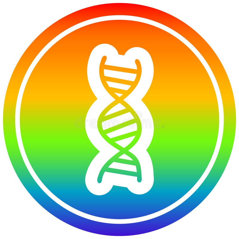 A creative DNA chain circular in rainbow spectrum