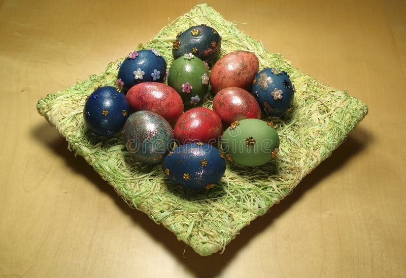 Creative easter eggs stock photos