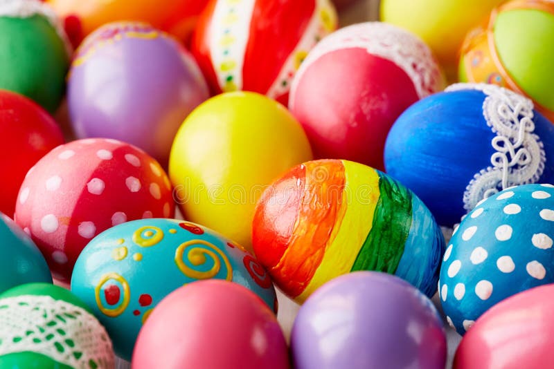 Creative Easter eggs stock photos