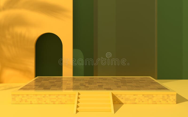 Creative empty stage, product platform, 3d rendering vector illustration