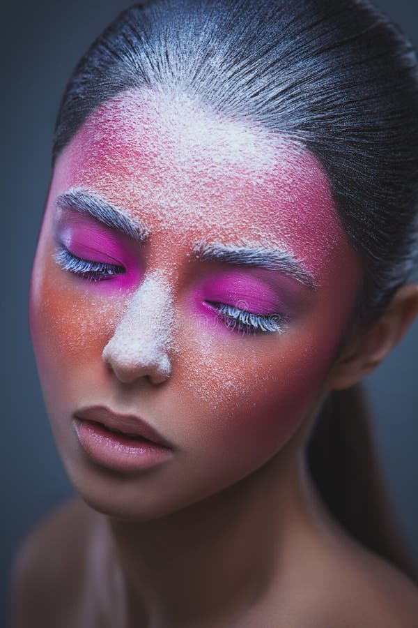 Woman with Creative Face Paint Portrait Stock Image - Image of eyes ...