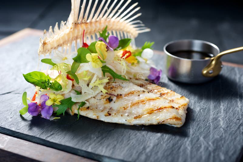 Creative Fine Dining Fish Dish Stock Photo Image of health, fish