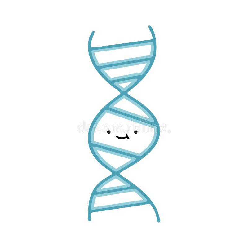 A creative flat color retro cartoon DNA strand vector illustration