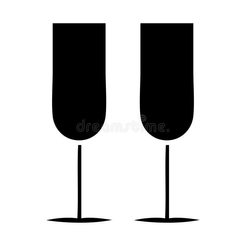 A creative flat symbol champagne flutes