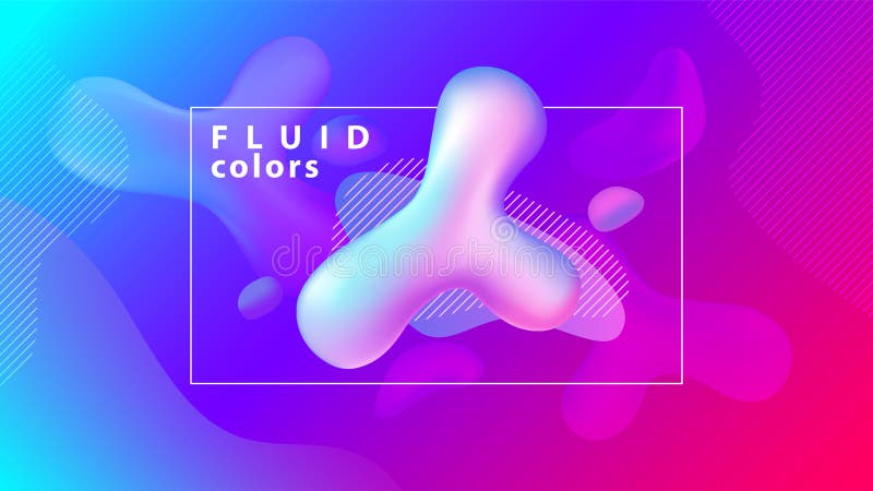 Creative fluid shapes composition wallpaper. Trendy violet gradient background. EPS 10 stock illustration