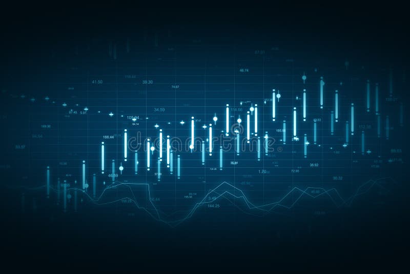 Blue Forex Chart Background Stock Illustration - Illustration of ...