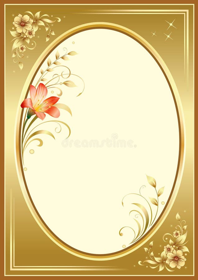 Creative frame with floral elements stock illustration