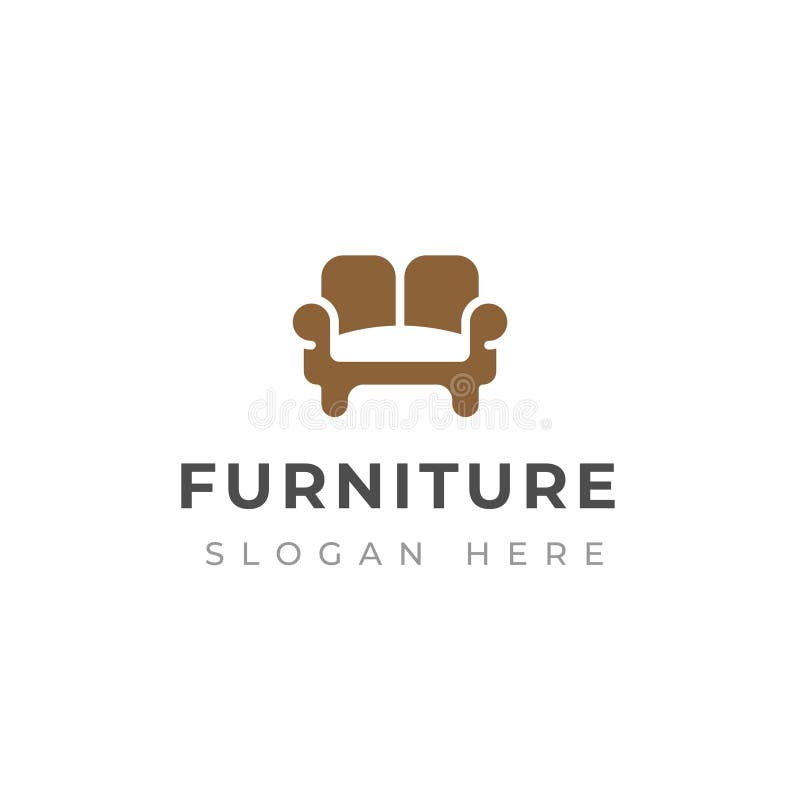 Creative Furniture Logo Design Template. Sofa Logo Design. Stock Vector