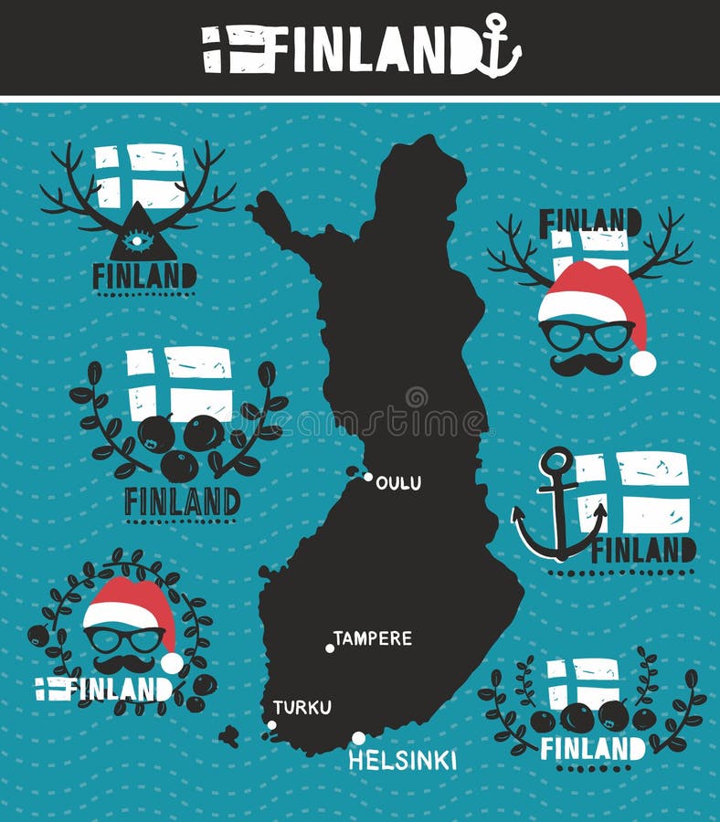 Creative Geographic Map of Finland - Scandinavian Stock Vector - Illustration of geographic 
