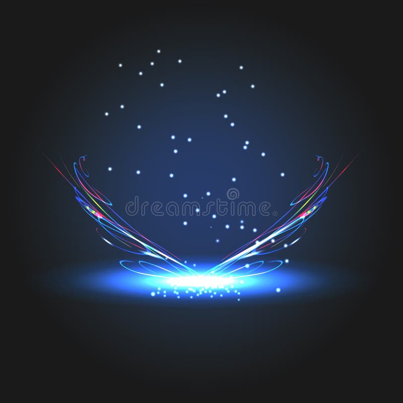Creative glow effect concept on black background. Vector abstract form royalty free illustration