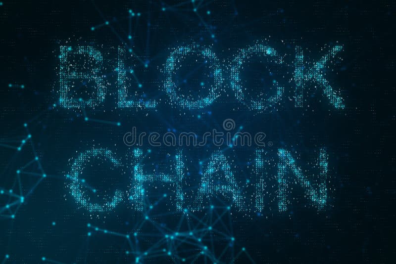 Creative glowing blockchain background royalty free illustration