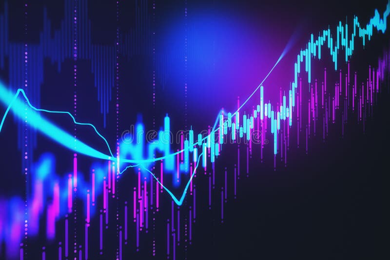 Creative Glowing Forex Chart Wallpaper with Candlestick Stock ...