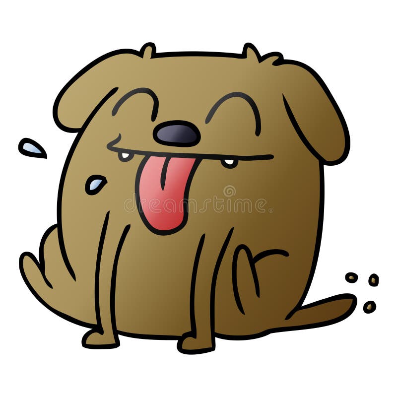Gradient Cartoon Kawaii Cute Dog Animal Pet Art Artwork
