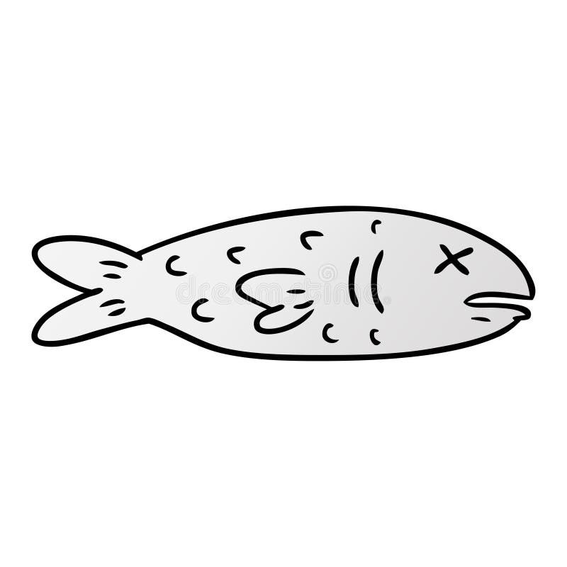 A Creative Gradient Cartoon Doodle of a Dead Fish Stock Vector -  Illustration of fish, clip: 151151010