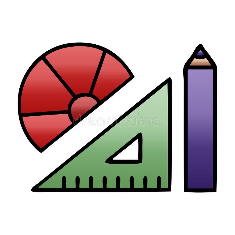 A creative gradient shaded cartoon maths kit