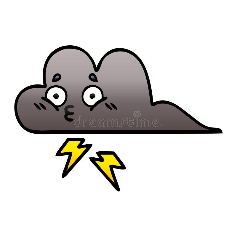 A creative gradient shaded cartoon storm cloud royalty free illustration
