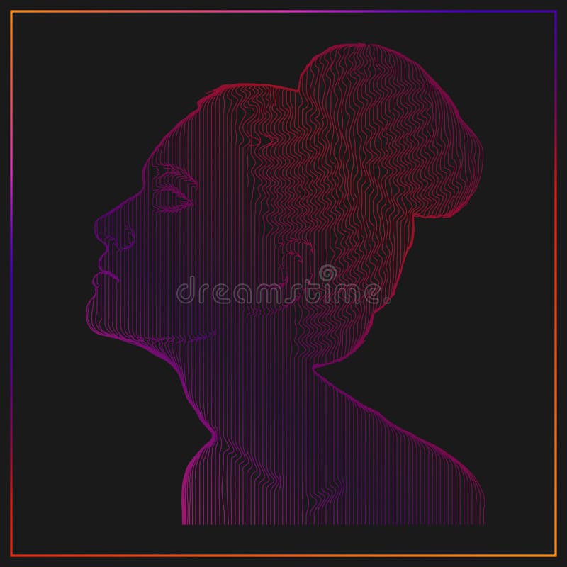 Creative Gradient Silhouette of a Girl Stock Vector - Illustration of ...