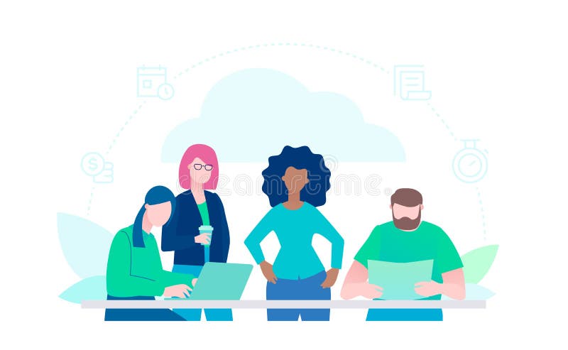 Creative group - flat design style colorful illustration vector illustration