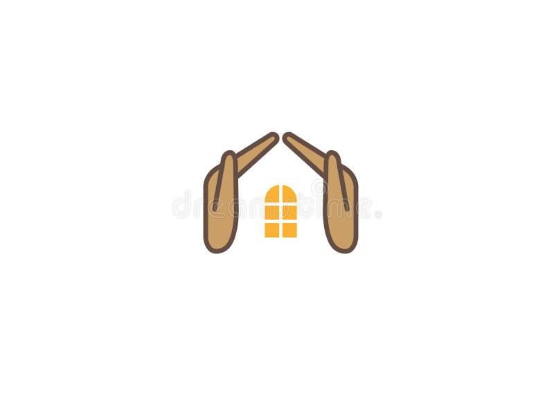 Creative Hands Protection House Symbol Logo vector illustration Creative Hands Protection House Symbol Logo vector illustration