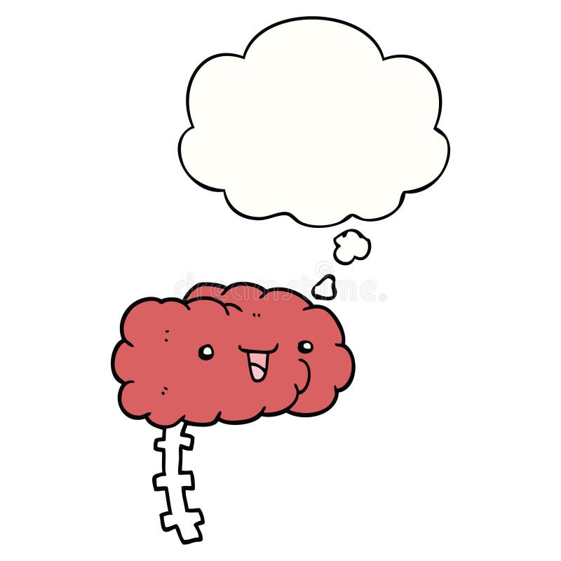 A Creative Happy Cartoon Brain and Thought Bubble Stock Vector -  Illustration of thought, mind: 152884976