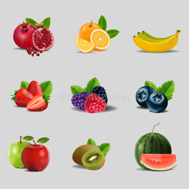 Creative Healthy Mix Fruit for a Low Calorie Snack, Isolated on White