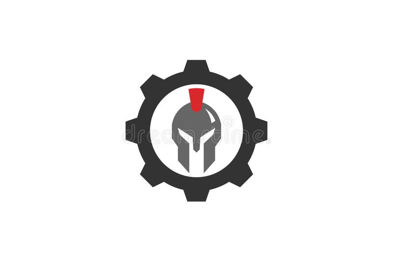 Creative Helmet Tech Warrior Logo Design Illustration royalty free illustration