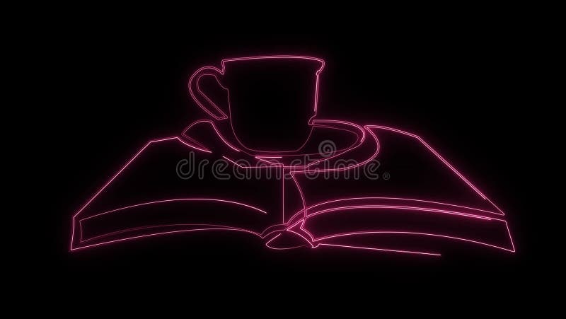 Creative Idea Animation Book, Brain & Light Bulb, Glowing neon royalty free illustration