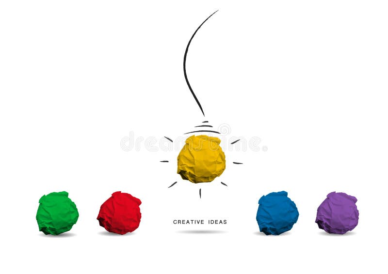 Creative idea colorful crumpled paper balls royalty free stock photos