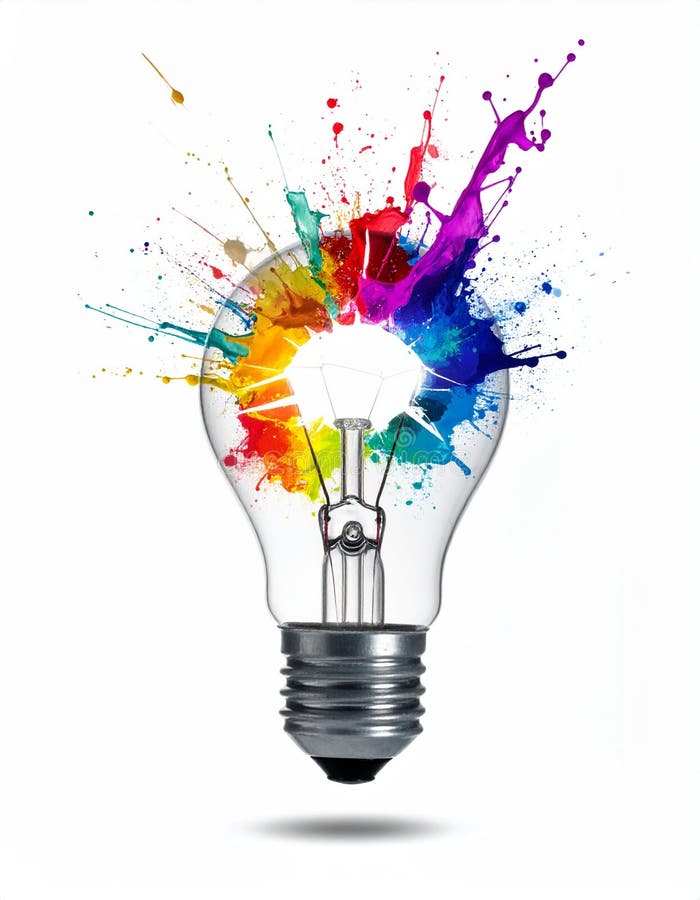 Creative Idea Explosion in a Lightbulb vector illustration