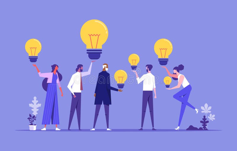 Creative ideas sharing vector concept royalty free illustration