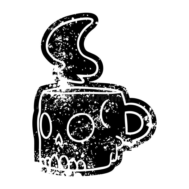 grunge icon drawing of a skull mug royalty free illustration grunge icon drawing of a skull mug royalty free illustration