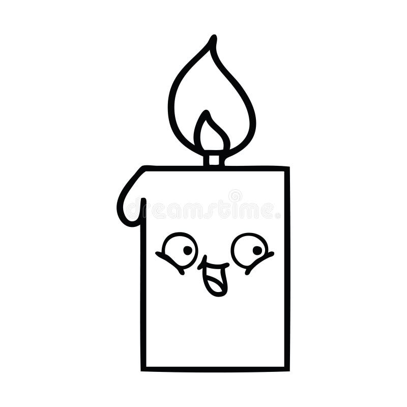 Line Drawing Cartoon Lit Candle Stock Vector - Illustration of retro, hand: 147745291 Line Drawing Cartoon Lit Candle Stock Vector - Illustration of retro, hand: 147745291