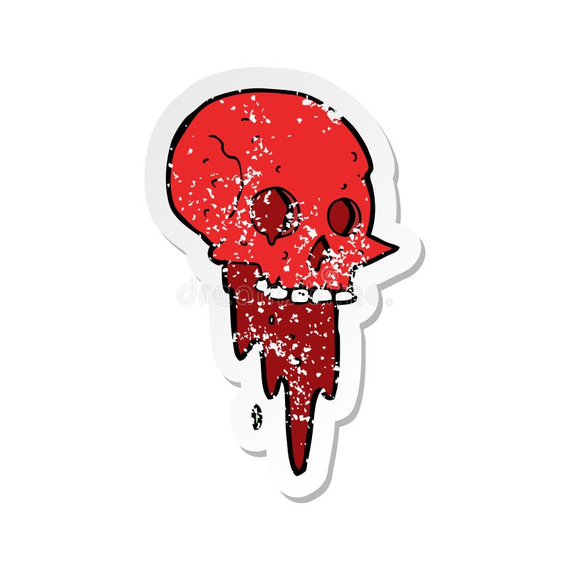 Sticker Gross Halloween Skull Spooky Scary Dripping Slime Blood