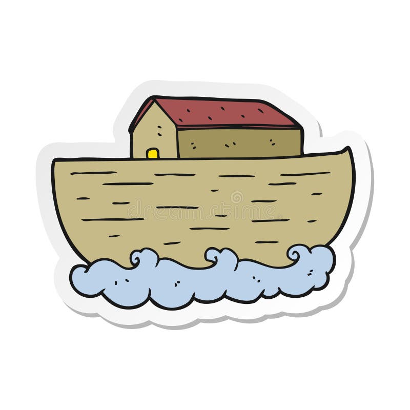 sticker of a cartoon noahs ark