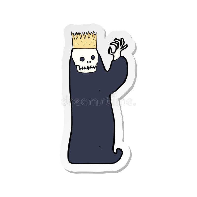 sticker of a cartoon spooky ghoul