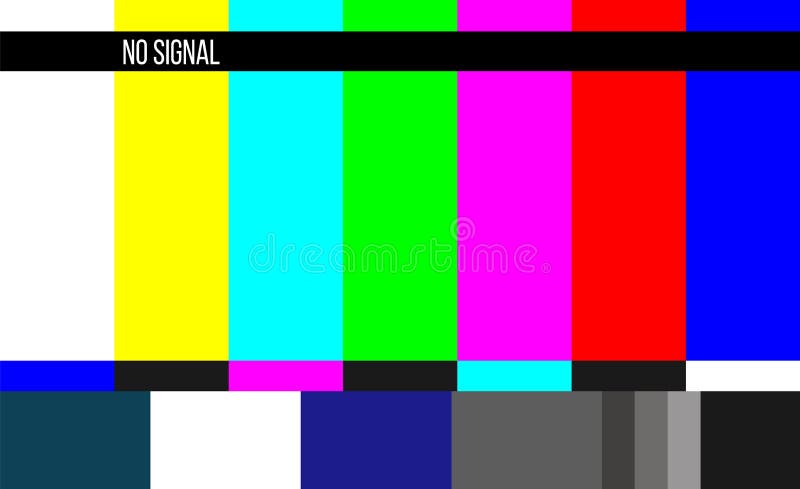 No Signal Tv Test Pattern Vector Television Colored Bars Signal