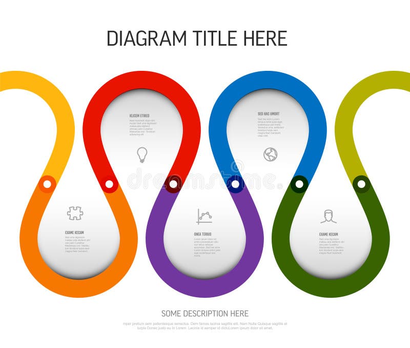 Infographic template featuring wavy, colorful design elements with embedded icons and text placeholders, ideal for presenting information. Perfect for various business and educational presentations. Wavy timeline vectors